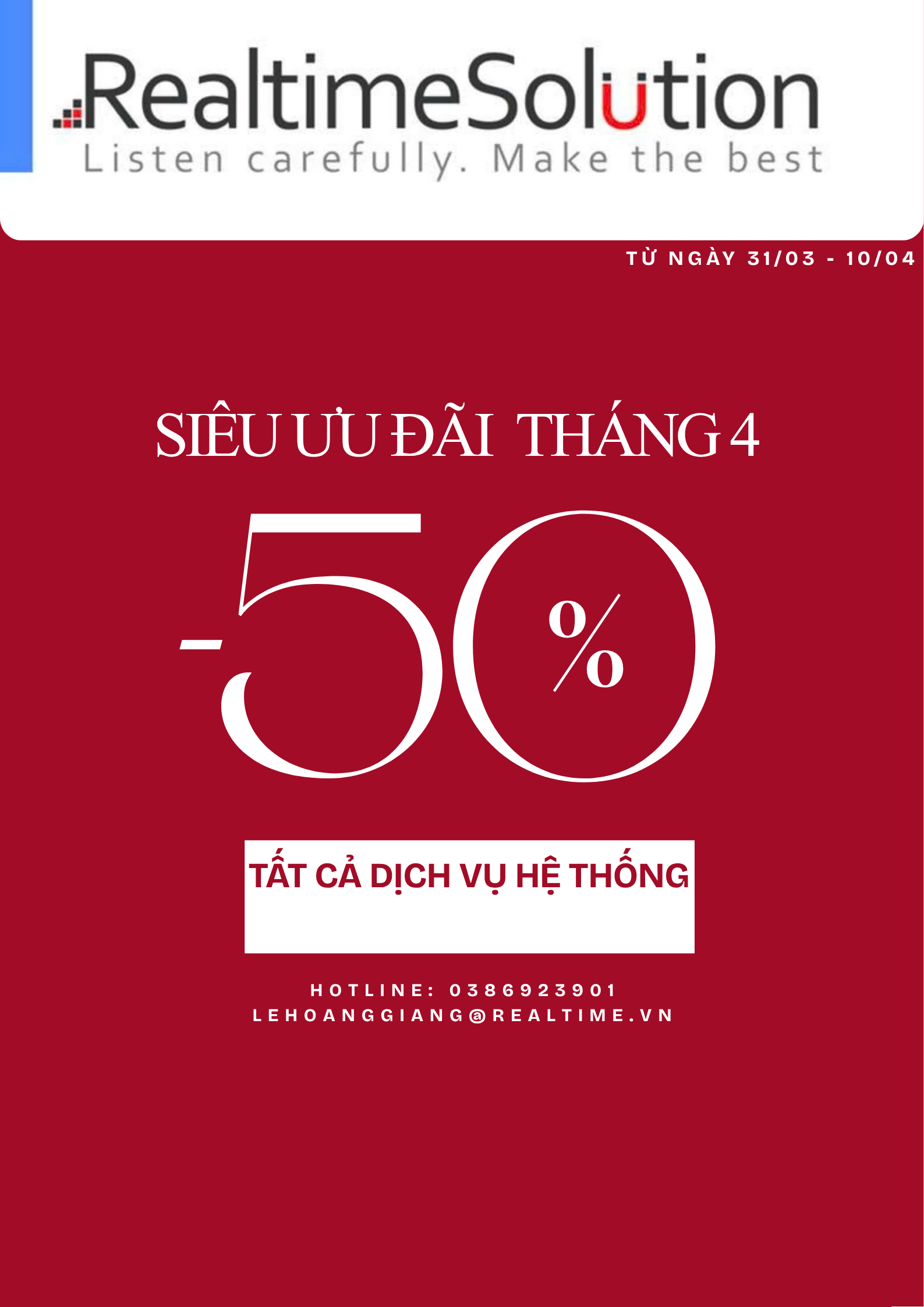 🔥 SIÊU ƯU ĐÃI THÁNG 4 – GIẢM NGAY 50% 🔥